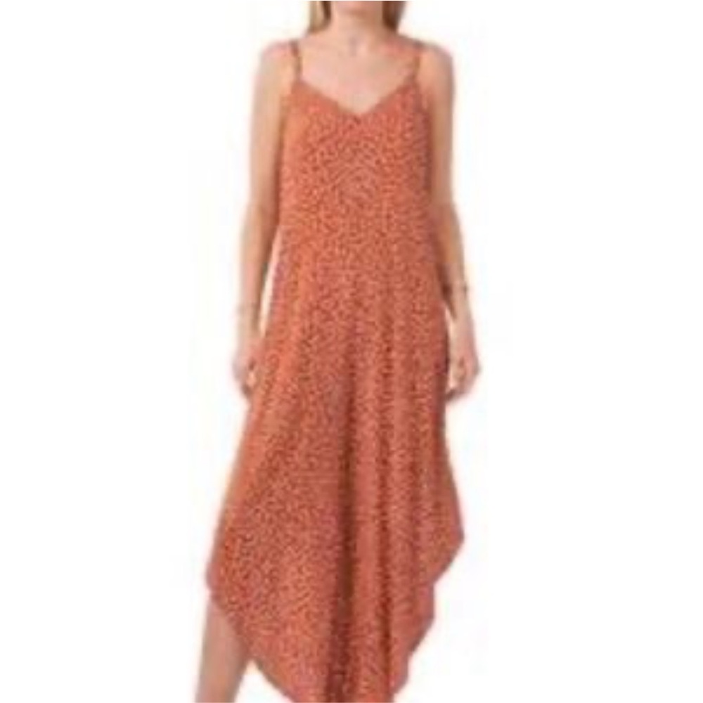 1. State Spaghetti Strap Criss Cross Back Diagonal Wide Leg Jumpsuit. Medium